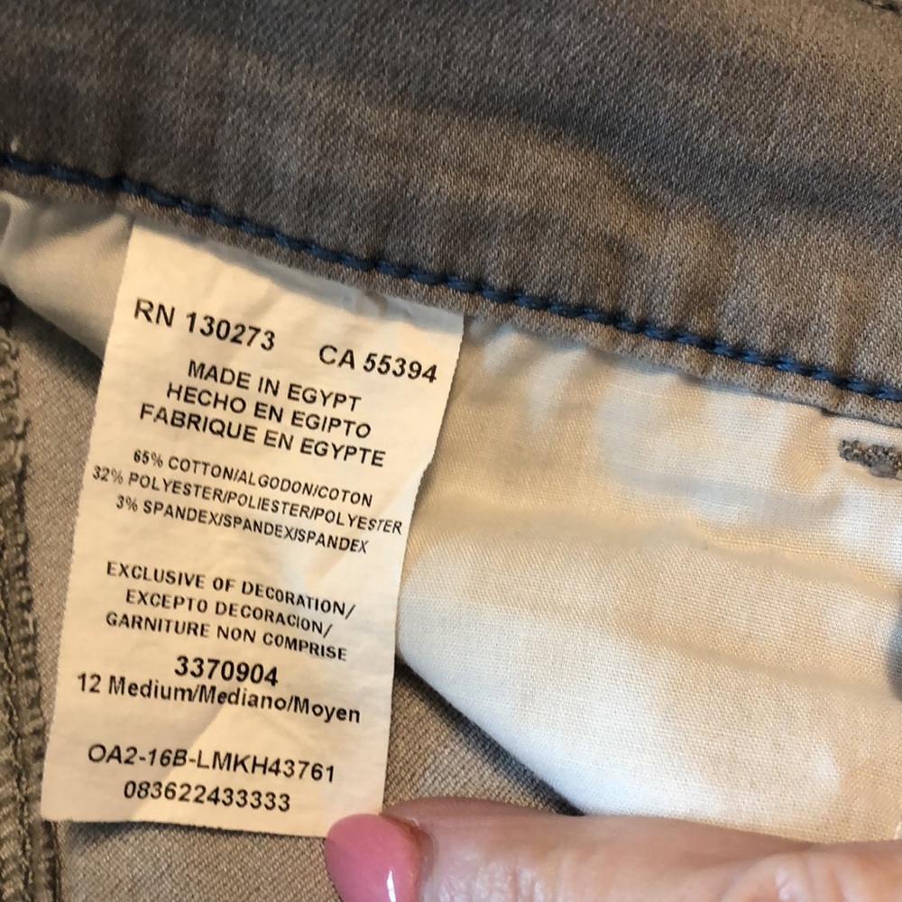 Capris gray grey Lee easy fit size 12 - Picture 3 of 8